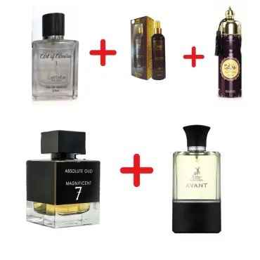 Fragrance World Absolute Oud Magnificent 7 + Lattafa Art of Arabia I + Maison Alhambra Avant + My Perfumes Soul Mate Intense + Otoori Oud + 3 μίνι αρωματικά έλαια
